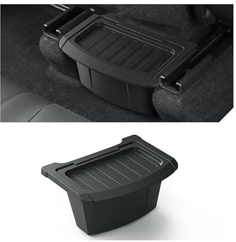 Jawjut Trash Can,Compatible with 2025 2026 Tesla Model Y Juniper,Garbage Can Bin Accessories,Rear Center Console Storage Box Organizer,Black