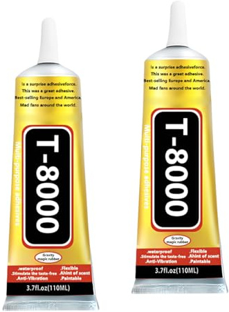 AEIXYA T8000 Handy-Display-Kleber wird mit Kofferraumzubehö, 110ml Crystal Clear Adhesive, Multi-Purpose Waterproof and Paintable Strong Flexible Craft für Holz Glas Keramik Metall und mehr, 2 Stück