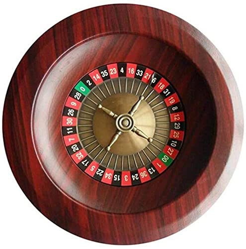 YHNNH 12-Zoll-Holz-Roulette-Rad-Set, Casino-Unterhaltungsspiel for Erwachsene, Turntable-Freizeit-Tischspiele Roulette-Tisch,Braun