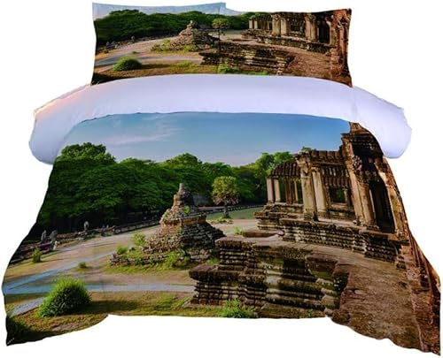 Seltsame Felsforma Bettwäsche 135x200 3D Kunstfotografie Bettwäsche-Sets Weiche Komfortabel Microfaser Bettbezug mit Reißverschluss and 2 Kissenbezüge 80x80 638-A