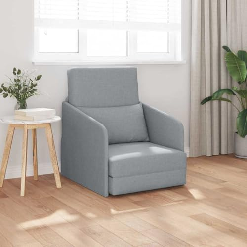 Teenpull Schlafsofa Hellgrau, 65x80x83 cm Samt, Verwandlungssofa mit Metallrahmen, Schlafcouch für Wohnzimmer, Gästezimmer, vielseitige Futon Sofa Bett
