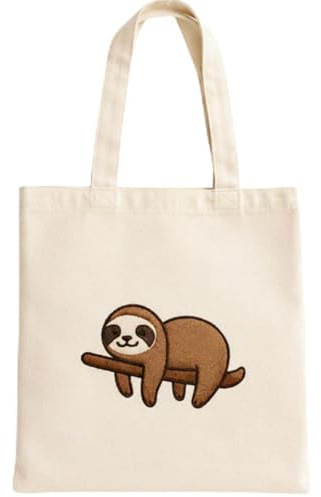 Tindo Einkaufstasche mit süßen Motiven – Otter, Faultier & Zitrone mit Spruch – Tasche für Einkauf, Uni & Alltag