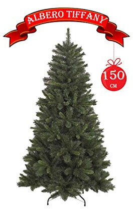 Eurobrico Albero di Natale Tiffany Artificiale Colore Verde, Folto e Pieno di Rami (150 cm 367 Rami)