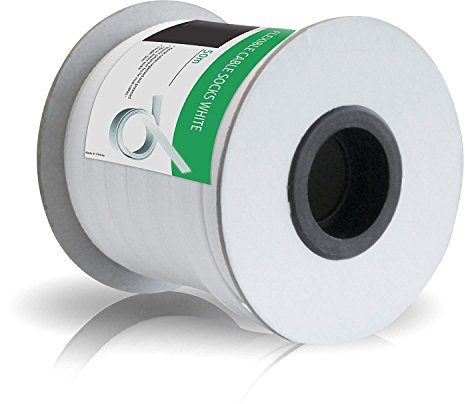 conecto CC50317 Universeller Polyester-Kabelschlauch, selbst zusammenziehend, Ø 20mm, Rolle 50m, weiß