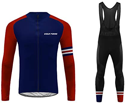 UGLY FROG Fahrradbekleidung Set Langarmtrikot Hose Atmungsaktiv Schnell Trocken Männer Langarm Radfahren Jersey Set Mountain Biking Anzug Kleidung Kompression Hosen