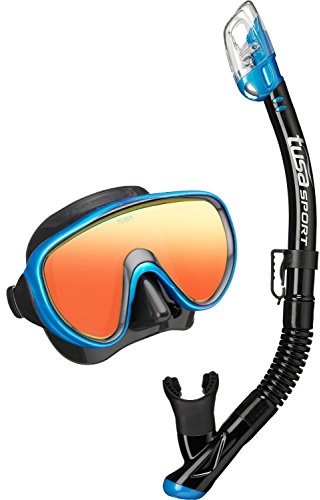 TUSA Serene Mirro Lens - Schnorchelset tauchset schnorchel taucherbrille schnorchelmaske erchwachsene (Mirror Lens Blau)