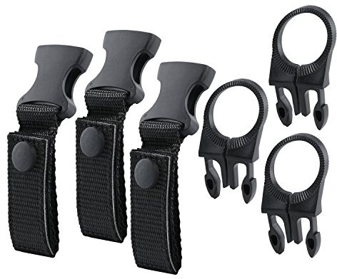FJROnline Schnalle / Clip zum Aufhängen von Wasserflasche und die Verwendung im Außenbereich, zum Campen und Wandern, aus EDC-Nylon, 3 Sets, Herren, Schwarz