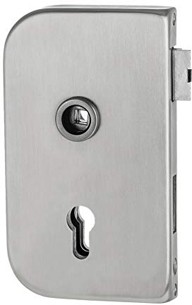 Office-Glastürschloss E rund | V2A Edelstahl matt | Klasse 3 nach DIN 18251 zert. | PZ (Profilzylinder) | DIN Links