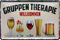 WOGEKA ART Retro Blechschild Gruppentherapie Alkoholiker Wein Bier witziger Spruch als Geschenk-Idee zum Geburtstag Weihnachten zur Dekoration 20x30 cm Vintage-Design aus Metall 1177
