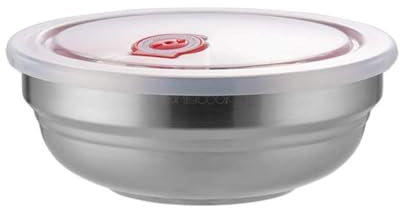 LIXIFF Grande Ciotola per Bambini in Acciaio Inox 304 con Doppio Scodella per Riso Ciotola per zuppa con Scodella per Riso, 16 cm PP