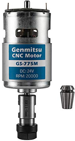 Genmitsu GS-775M 775 CNC-Spindelmotor mit ER11 Spannzangensatz, 24V Gleichspannung, 20.000U/min, sehr leistungsstark, elektrischer Gleichspannungsmotor-Motor für 3018 CNC-Fräs-/Graviermaschine