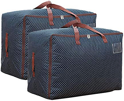 WITERY Large Storage Bag 105L 2PCS with Zip Waterproof Large House Moving Bags Toys Bags Moisture Smell Proof for Blankets Clothes Duvet and Towels,Pillows