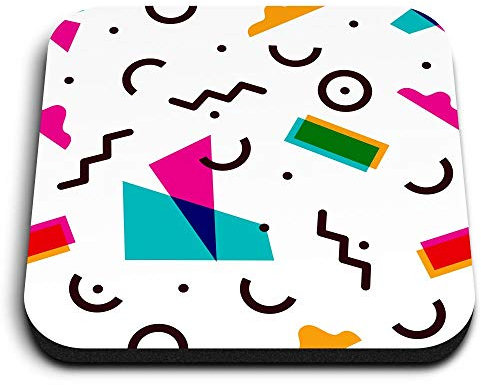 1 x Square MDF Fridge Magnet - 90s Abstract Pattern Art 3008