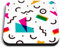 1 x Square MDF Fridge Magnet - 90s Abstract Pattern Art 3008