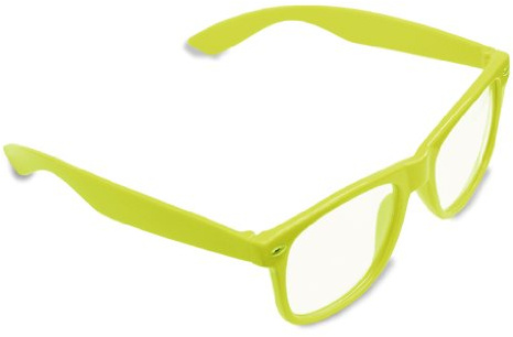 GAPlus Stilvolle Neon-Geek-Brille, Festival, Spaß, Partykleidung, 80er-Jahre-Kostüm, farbig (gelb)