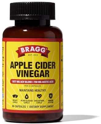 Bragg Organic Apple Cider Vinegar Capsules with Vitamin D and Zinc - 90 Count - Supports Immune System