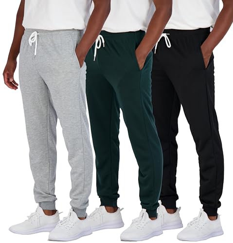 Real Essentials 3er-Pack Herren-Jogginghose aus French Terry, Set 1, XXL