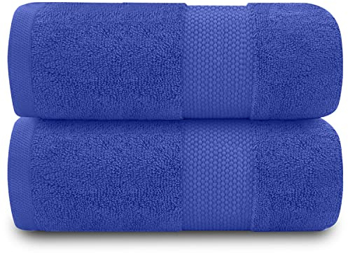 Gaveno Cavailia Bad-Set, lichtbeständig, 700 g/m², Premium-Qualität, extra saugfähig, 100% Baumwolle, Badetuch, ägyptisch, Königsblau, 2 Stück