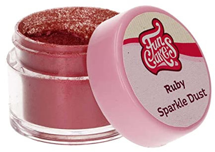 FunCakes Poudre Alimentaire Scintillante Ruby: colorante brillante, pour la décoration de gâteaux, certifiée Halal