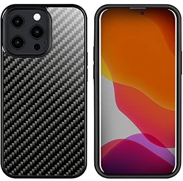 FLG | Carbon Fiber Hülle mit leichtem TPU kompatibel mit iPhone 13 Pro Stoßdämpfende & schlanke Schutzhülle
