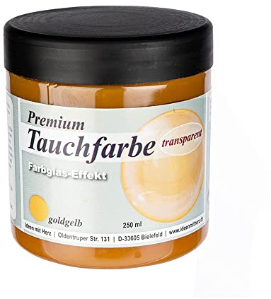 Ideen mit Herz Premium-Tauchfarbe mit Farbglas-Effekt | 250 ml (goldgelb)