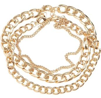Urban Classics Unisex Fußkette Layering Anklet, mehrreihige Modeschmuck Kette für Männer und Frauen, Länge 22 cm oder 25 cm