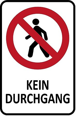 Blechschild 20x30 cm Achtung Kein Durchgang Verboten Halt Stop Privat Hinweis mehrfarbig