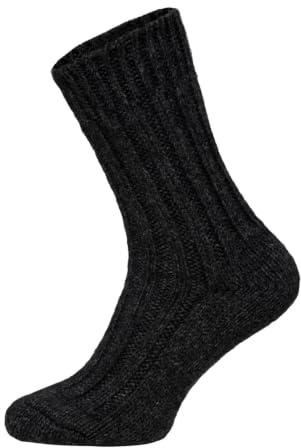 HomeOfSocks 2 Paar Alpaka Socken Herren Und Damen - Dicke Wollsocken Mit 50% Wollanteil, Natürliche Regulierung Der Fußtemperatur | Anthrazit Gr. 43-46