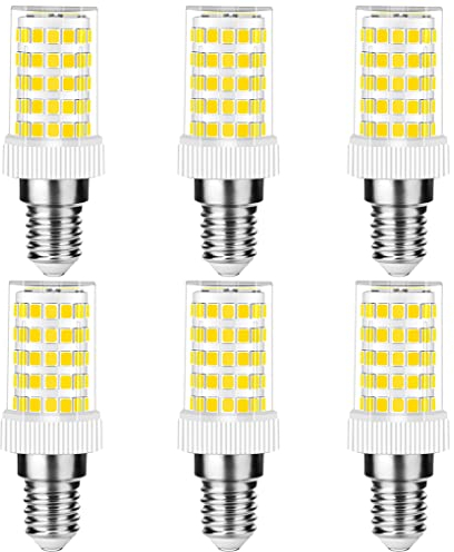 E14 LED Lampe 10W, 800LM, Kaltweiß 6000K, Ersatz 50W-100W E14 Halogenlampe, Kein Flackern, Nicht Dimmbar, E14 Glühbirnen für Kronleuchter, Deckenleuchten, Wandleuchten, AC 220-240V, 6er Pack