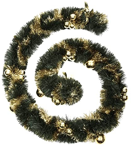 ATMOSPHERA CREATEUR D'INTERIEUR Grüne Weihnachtsgirlande mit goldenen Kugeln D 10 נ270 cm