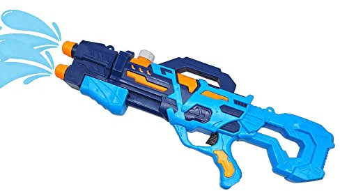 alldoro 60122 – Water Power Wasserpistole, Kunststoff, 60 cm, 530 ml, Reichweite bis 8 m, bunt mit Pumpgriff, Doppeldüse