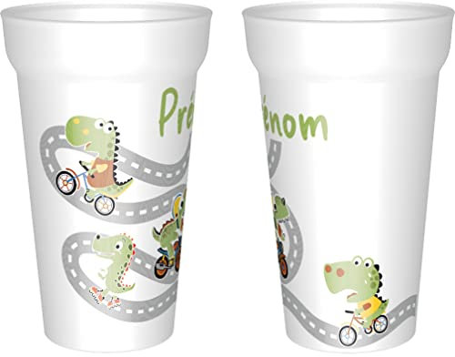 Ecolocup GOBELET avec personnalisation du prénom (Modèle DINO ROAD)