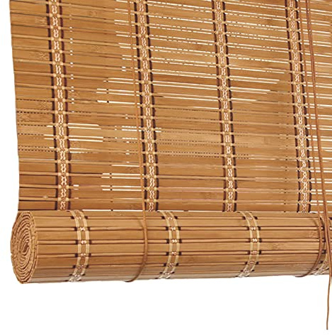 zhijiaqian456 Tenda a Rullo in bambù Naturale,Tende a Rullo,per Interni oscuranti,Adatto alle Finestre,Veneziana per Finestre,Porte e Balconi,Personalizzate (75 x 130 cm)