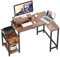 Dripex Schreibtisch L-Form mit Regal Stauraum Arbeitstisch Eckschreibtisch Bürotisch L-förmiger Computertisch mit Schublade und Monitorständer für Büro und Zuhause, Braun (130x80 cm)