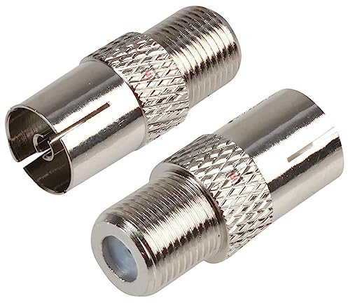 F Type Female to Coax Socket Adapter - Enhance TV Aerial Connectivity with 2-Pack Connector