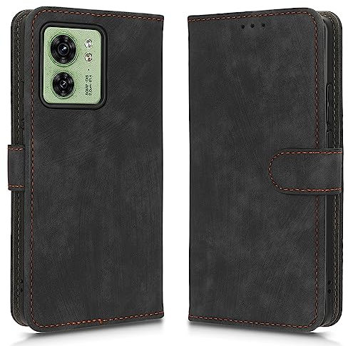 Funda Compatible con Motorola Edge 40 5G, Bloqueo RFID Protectora de Cuero Magnética Tapa Abatible Carcasa