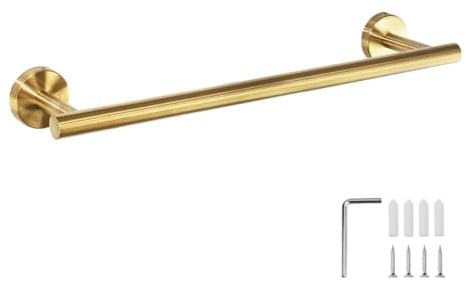 MECCION Gold 16 Towel Rails Brushed Nickel Wall Mounted SUS304 Stainless Steel Bathroom 40cm Towel Bar Towel Holder