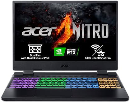 Acer Nitro 5 AN515-58 - Ordenador Portátil Gaming 15.6 Full HD IPS 144Hz (Intel Core i9-12900H, 16GB RAM, 1TB SSD, NVIDIA GeForce RTX 4060, Sin Sistema Operativo) Color Negro - Teclado QWERTY Español