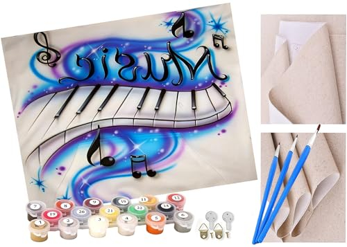 Kits de Peinture par Numéros spectre de musique piano Peinture à L'Huile Sur Toile Art Mural DéCoration pour Cadeau de Maison pour pour Adultes Enfants DéButants 40 * 50 Cm