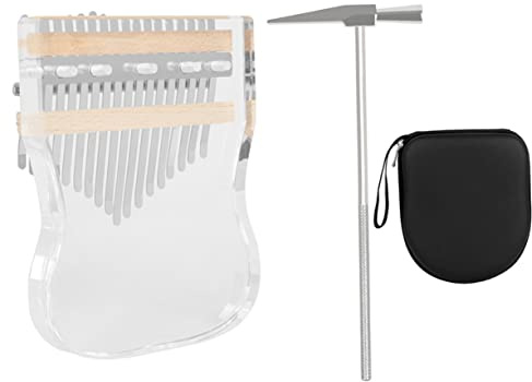 SAFIGLE Transparentes Acryl Daumenklavier Kalimba mit Tasten für Anfänger Fingerklavier Tragbares Kleines Musikinstrument mit Etui