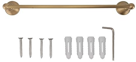 Toallero De Baño, Toallero Individual De Cobre, Soporte para Toallas De Pared, Toallero De Ducha, Toallero De Baño Individual para Baño, (19,4 Pulgadas, Dorado)