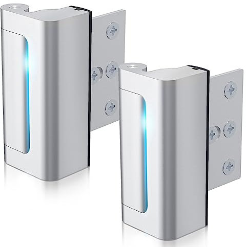 DINESA 2Pack Aluminium Alloy U Door Reinforcement Lock Security Door Lock Home Proof Silver