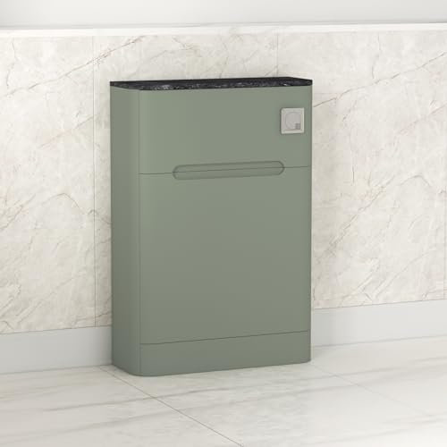 Venice 550mm Green BTW Back to Wall Toilet WC Unit - Black Star Marble Top