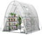 HOMASIS Serre 181 x 181 x 200 cm, en film plastique, avec porte roulante et 2 fenêtres, avec housse en polyéthylène et cadre en métal, serre à tomates, serre pour tomates, plantes, plantes (blanc)