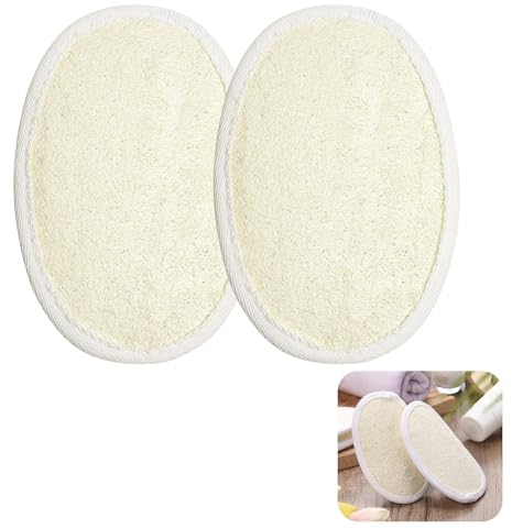 2 Stück Natural Luffa Sponge, 14,5 * 10cm Bio-Luffa-Schwamm Peeling Körper Wäscher, Natürliche Loofah Körperbürste, Duschschwamm Wiederverwendbar, Tiefenreinigung der Haut Körper für Bad SPA Dusche