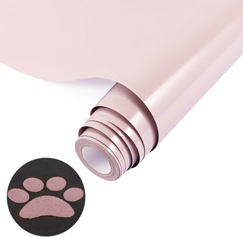 NANAPLUMS Plotterfolie Textil, Neuer 3D-Puff-Vinyl- 30,5 x 100 cm Puff HTV Vinylrolle für T-Shirts, 3D-Puff-Hitzetransfer-Vinyl, Einfach zu schneiden, zu entgittern und zu übertragen, Rosa