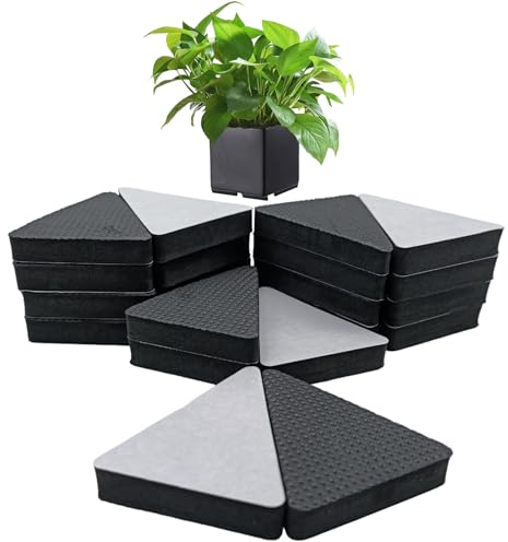 EUPSIIU 20 Pièces Pied Pot de Fleur Invisible, Composable Triangle Pied Pot pour Jardin Pot de Plantes Multi-Styles, Antiderapant Plante Pied Pot pour Surélever Les Plantes Intérieur Extérieur