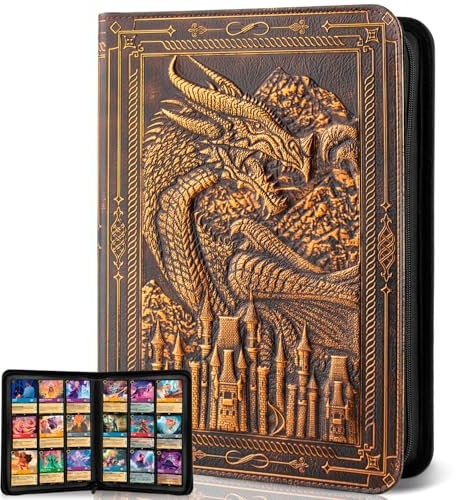 Scrapbook für Pokemon Karten,9 Taschenkartenordner für,Cards Album Portfolio Folder Book Portable,360-Seiten-Ladetaschen für sichere Lagerung, perfektes Kartenbuch für Sammler(Rotes Kupfer)