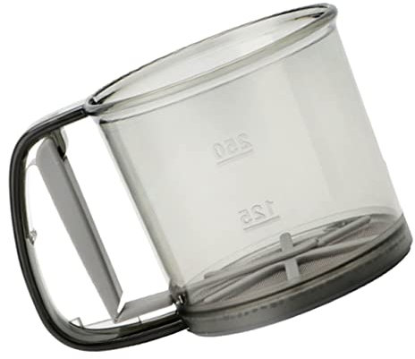 Amosfun Handheld Semi-Automatic Flour Sifter Baking Sieve Small Flour Sift Filter for Home Use White Box Packaging