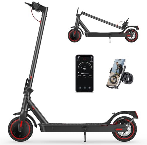 iScooter i9 Electric Scooter, Electric Scooters Adult with 8.5 Inch Honeycomb Solid Tire, 30km Long Range, 3 Speed Mode, Foldable Fast E Scooter with App Control, Double Braking System